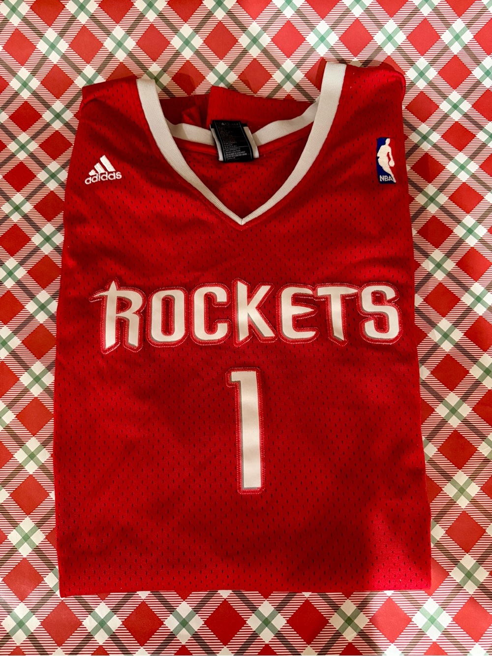 adidas Houston Rockets Tracy McGrady Red Basketball Jersey with White Trim